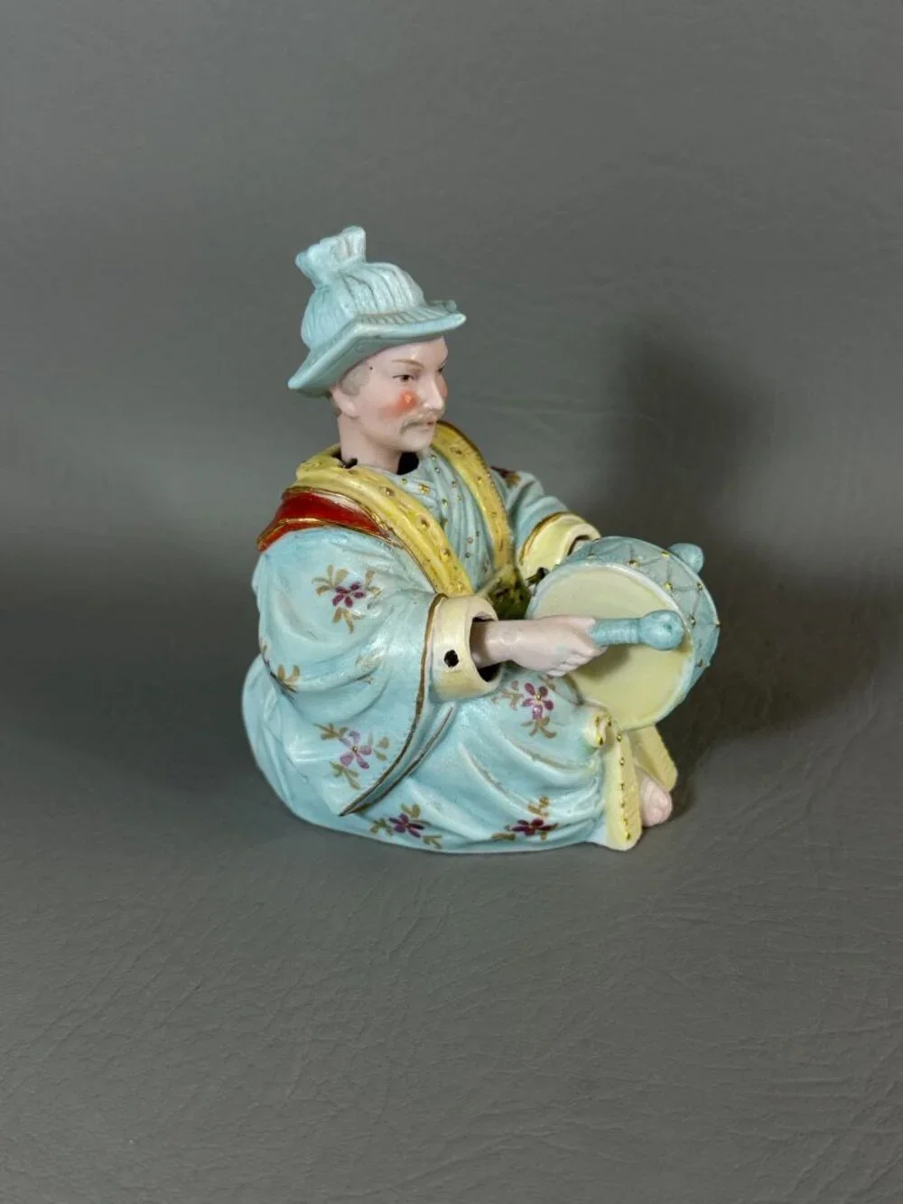 Vintage Ardalt Japan Bisque Porcelain Nodder Drummers Pair 6492 Asian Musicians